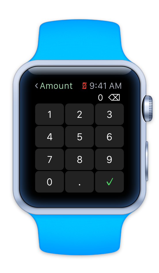 Number pad on Apple Watch